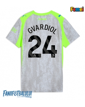Manchester City Josko Gvardiol #24 Tricou Fotbal Replică 2025-26 Femei Treilea